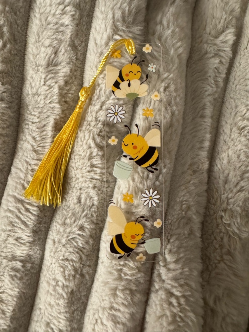 Yellow Bee Tassel Bookmark – Cute Floral Bookmark for Books